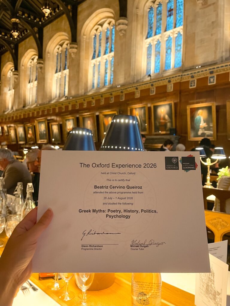 Certificado do The Oxford Experience